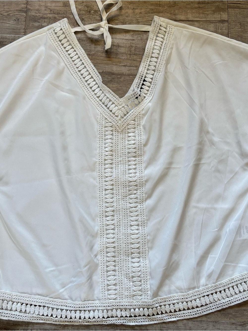 White Crochet-Trim Women's blouse